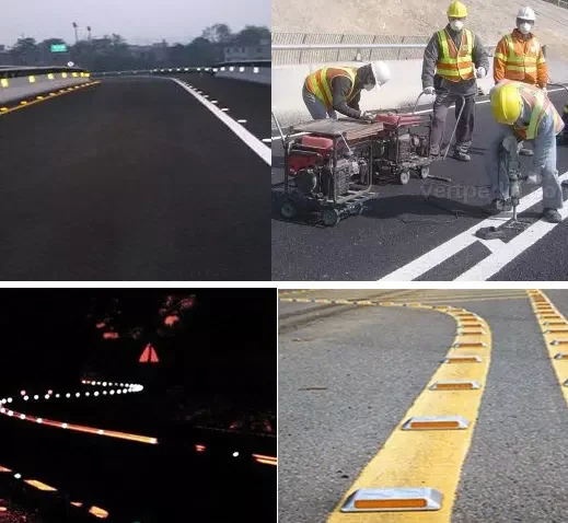 Hot Sell Road Stud with 43-Bead Reflector Two Ways Factory Price Cat Eye Road Stud Reflectors With Leg