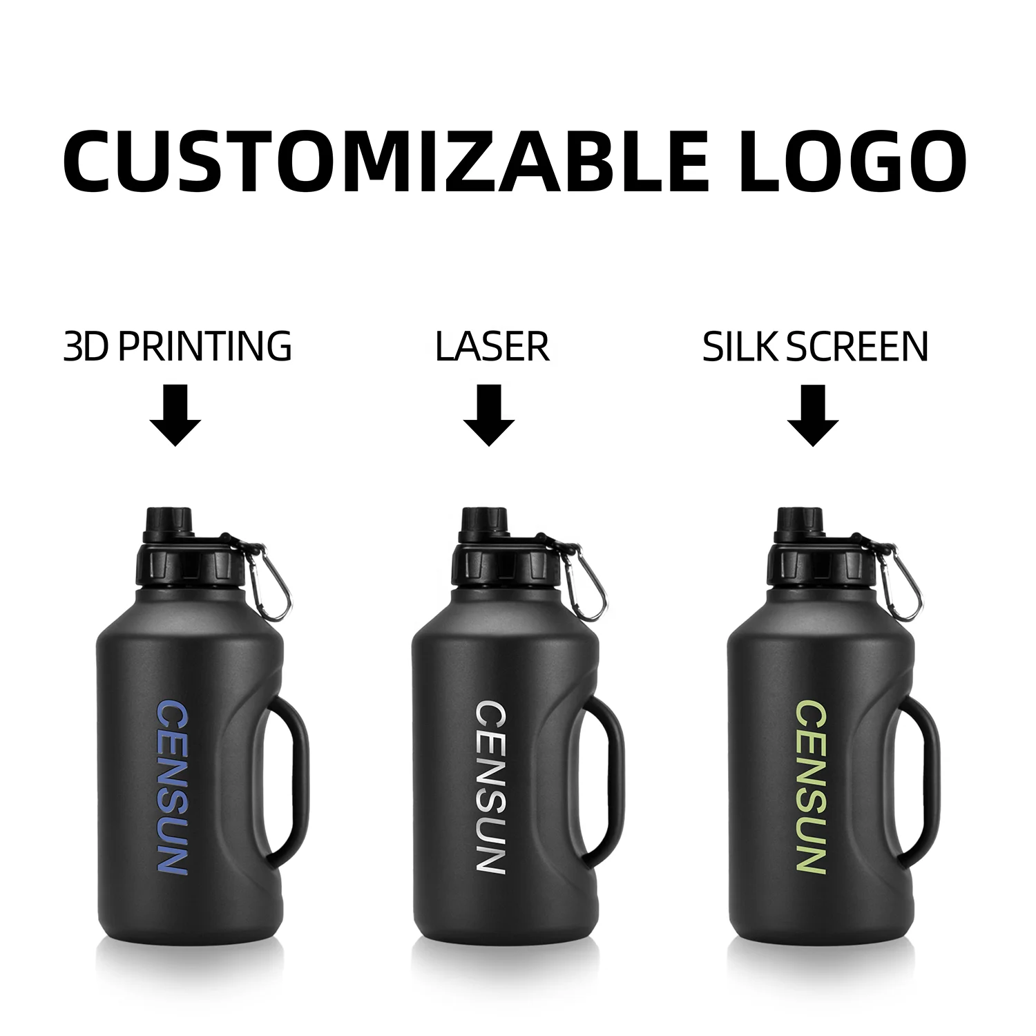 Double Wall Stainless Steel Customized Half Gallon Insulated Water Bottle Jug With Handle Lid Production Line For Sport Bottle
