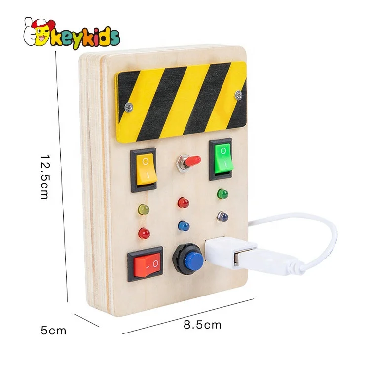 Customize Children Sensory Wooden Montessori Switch Board with LED Light W12D460