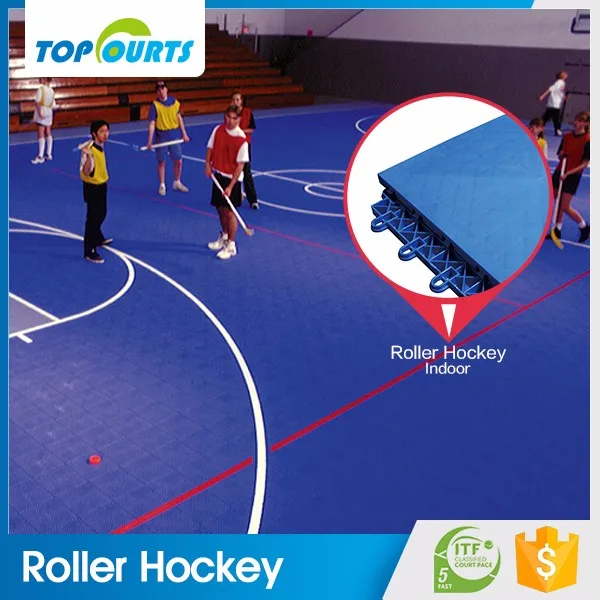 High rolling load PP plastic interlock roller hockey floor tile tiles