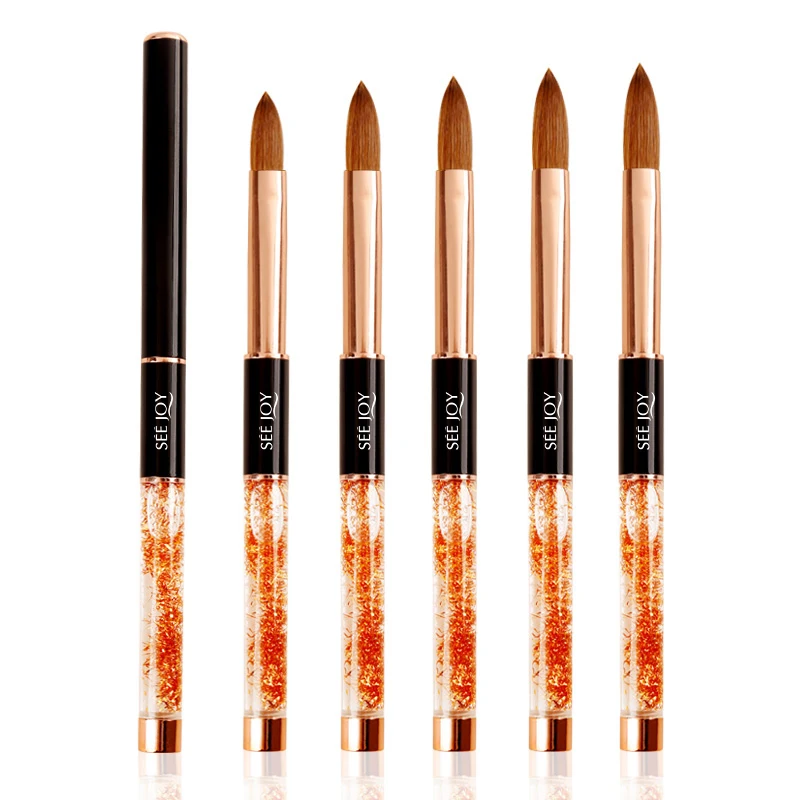 High Quality Custom Logo Nail Brush 100 Kolinsky Acrylic Brushes 8 10 12 14 16 Acrylic Nail Brush