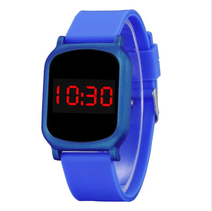 Square Plastic Custom Color Led Digital Touch Screen Waterproof Wrist Watch