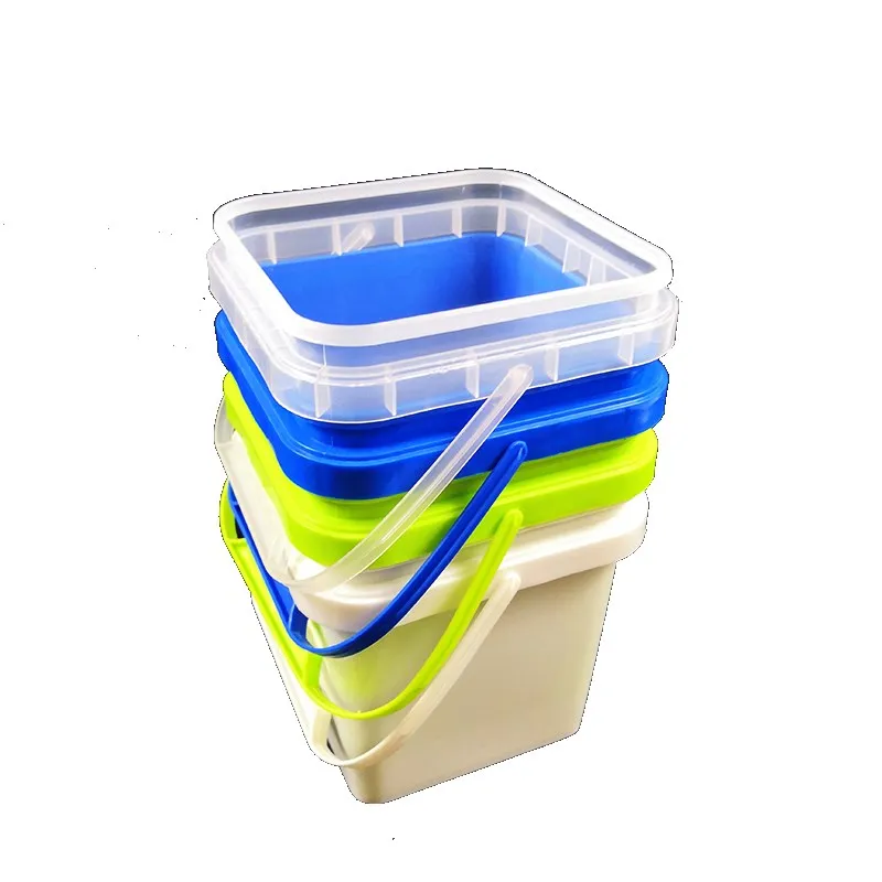 Supply 2L 4L 5L 8L 10L 15L 18L 20L square plastic bucket in food grade