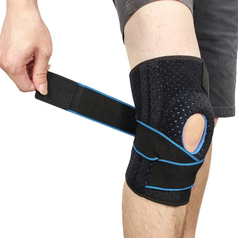 Straps Black Sports Knee Pads Climbing Spring Straps Knee Pads Silicone Protection Pressurized Cycling Knee Pads