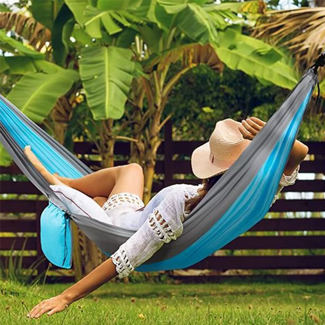 270*140cm Outdoor High Quality Beach Hammock Nylon Fabric Hammock for Garden Travel Camping