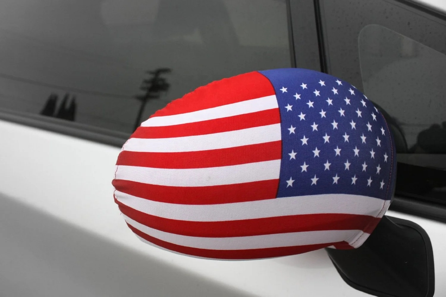 Promotional elastic spandex fabric custom polyester countries car mirror rear view cover sock flag for decoration