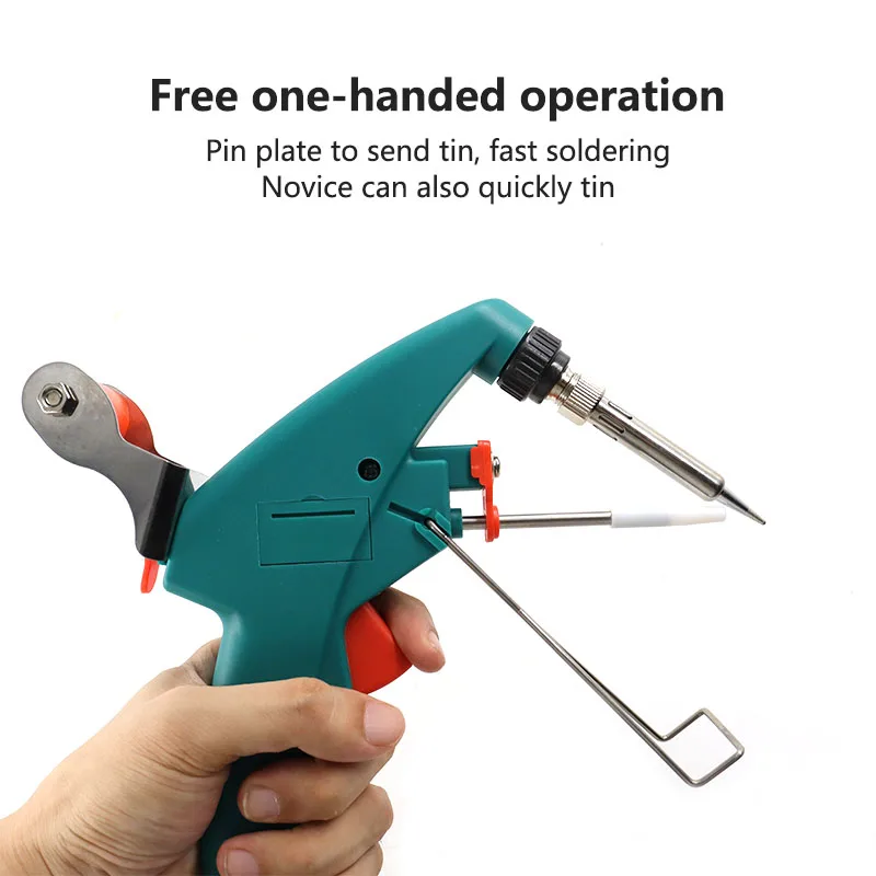 Cyan hand-held 220V 60w manual soldering gun Automatic feed tin wire heating welding gun