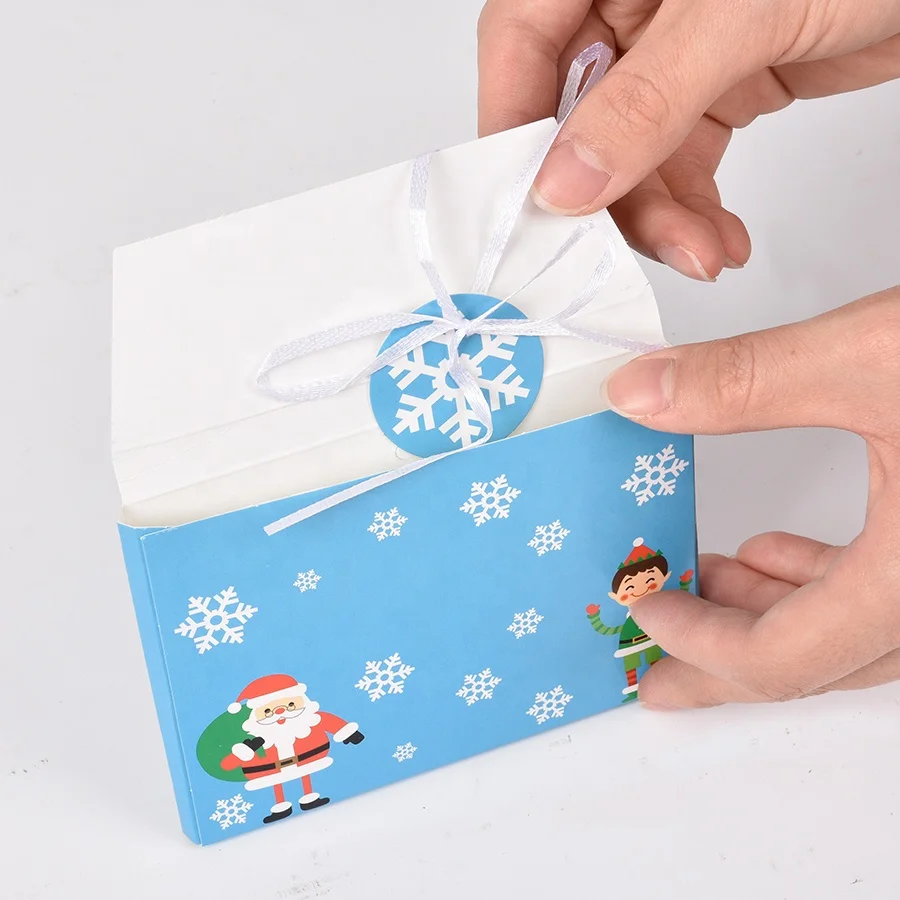 2025 New style Christmas envelope card box Snow Christmas gift card envelope box merry Christmas gift card holder with 6 designs