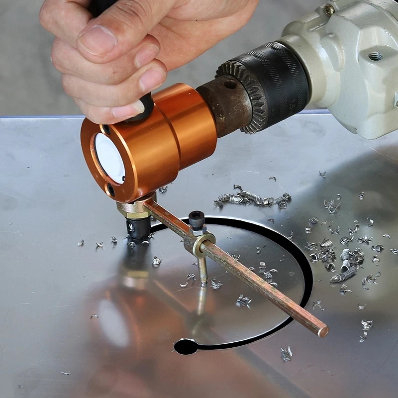  Metal Sheet Nibbler Double Headed Cutter 360 Degree Rotating Adjustable Cutting