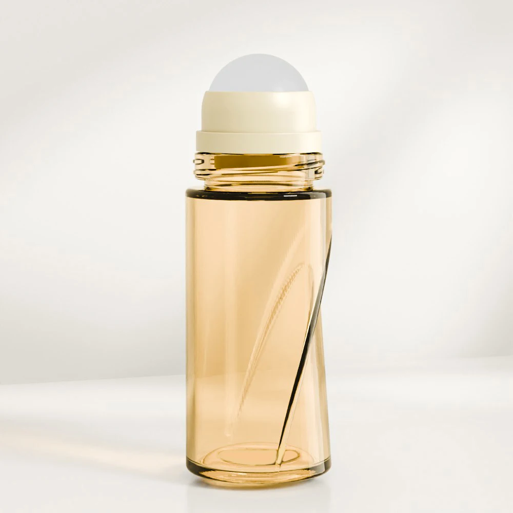 SOMEWANG glass perfume packaging cylinder 50ml empty refillable cosmetic glass roll on bottle