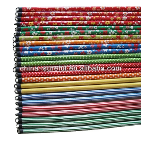 Household Cleaning Tools 120*2.2cm 120*2.38cm Wood Stick Pvc Coated Flower Wooden Broom Holder