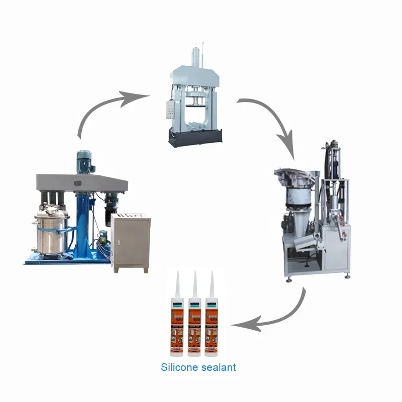 Silicone  / polymerization/electronic/PU sealant production line with hard tube packing filling machine