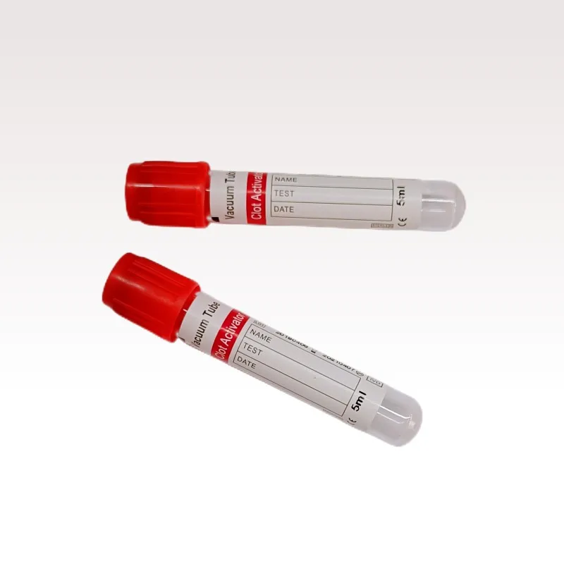 Medical Hospital Red Top Test Tubes with No Additive Blood Sample Collection