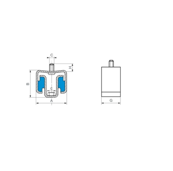 Traxiflex  hanger Suspente antivibratile pour plafonds et toute application en traction hutchinson
