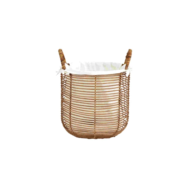 Aditya Large Storage Basket Great Quality Woven Rattan and Wood Natural Brown for Baby Use and Picnics Wholesale Price