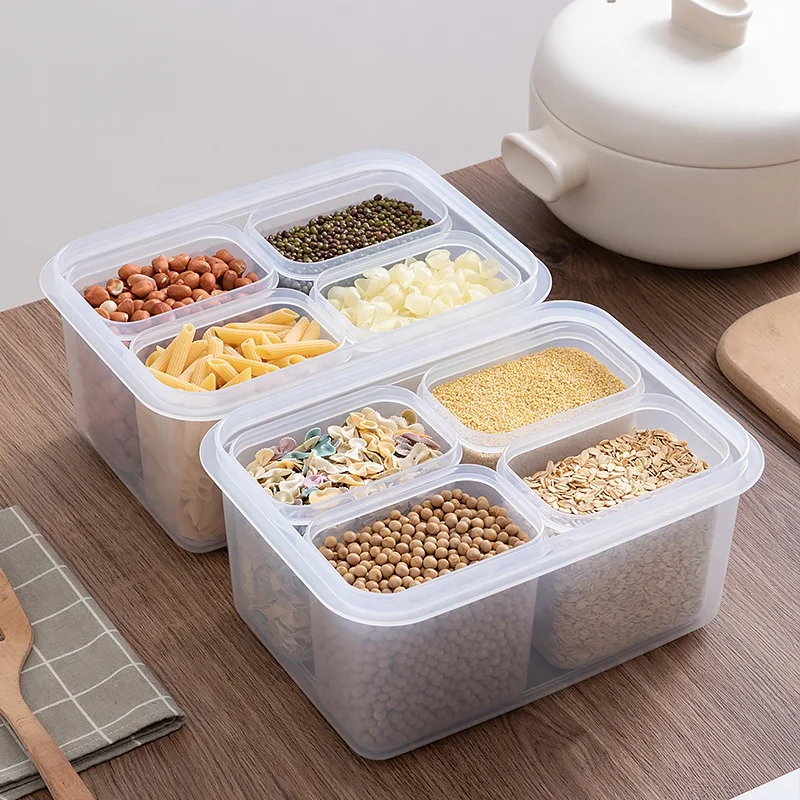 Kitchen Salt Organizer Grains Beans Storage Jar Cereal Plastic Containers For Food