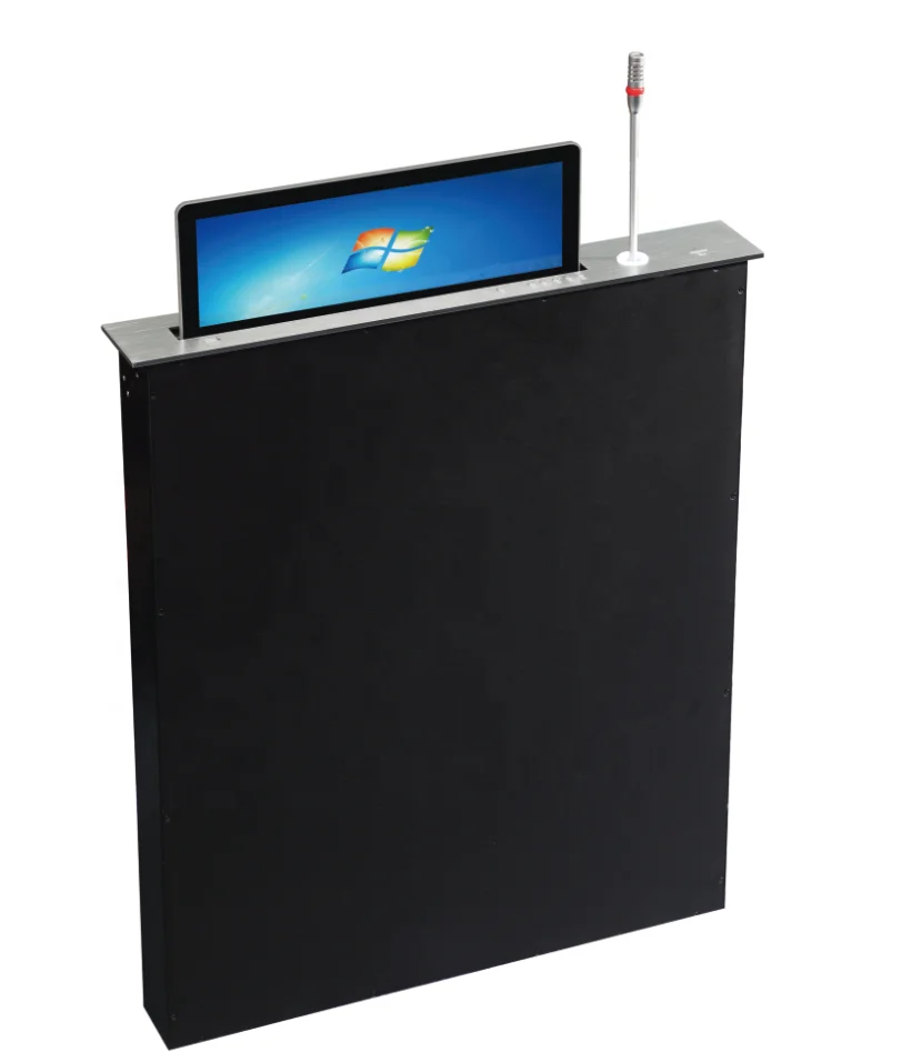 Smart moterize paperless conference system Remote Control Hidden Desk Motorized Computer LCD Monitor Lift