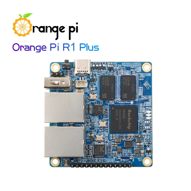 Orange Pi R1 Plus,Portable Travel Router SBC OpenWRT with Dual GbE,1GB Rockchip RK3328,Support Android 9/Ubuntu/Debian OS