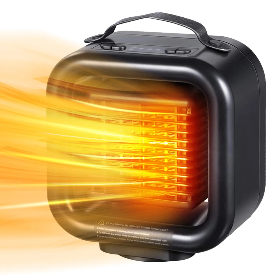 Heating Rechargeable Electric Potable Mini Air Heater Factory Supply Hot Sale Ptc Ceramic 650W/1000W Fan Heater Convenience ABS