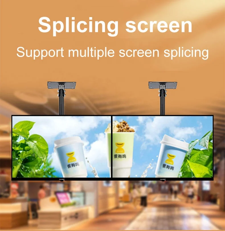 Indoor Horizontal & Vertical screen  Menu board digital screen kiosk Indoor Ceiling Wall hanging LCD Wall-mounted Digital Poster