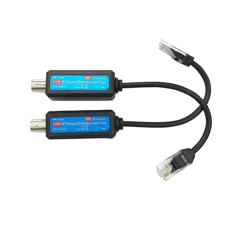 CCTV IP Camera 8mp Coaxial extender ip Passive Ethernet Over Coax Converter