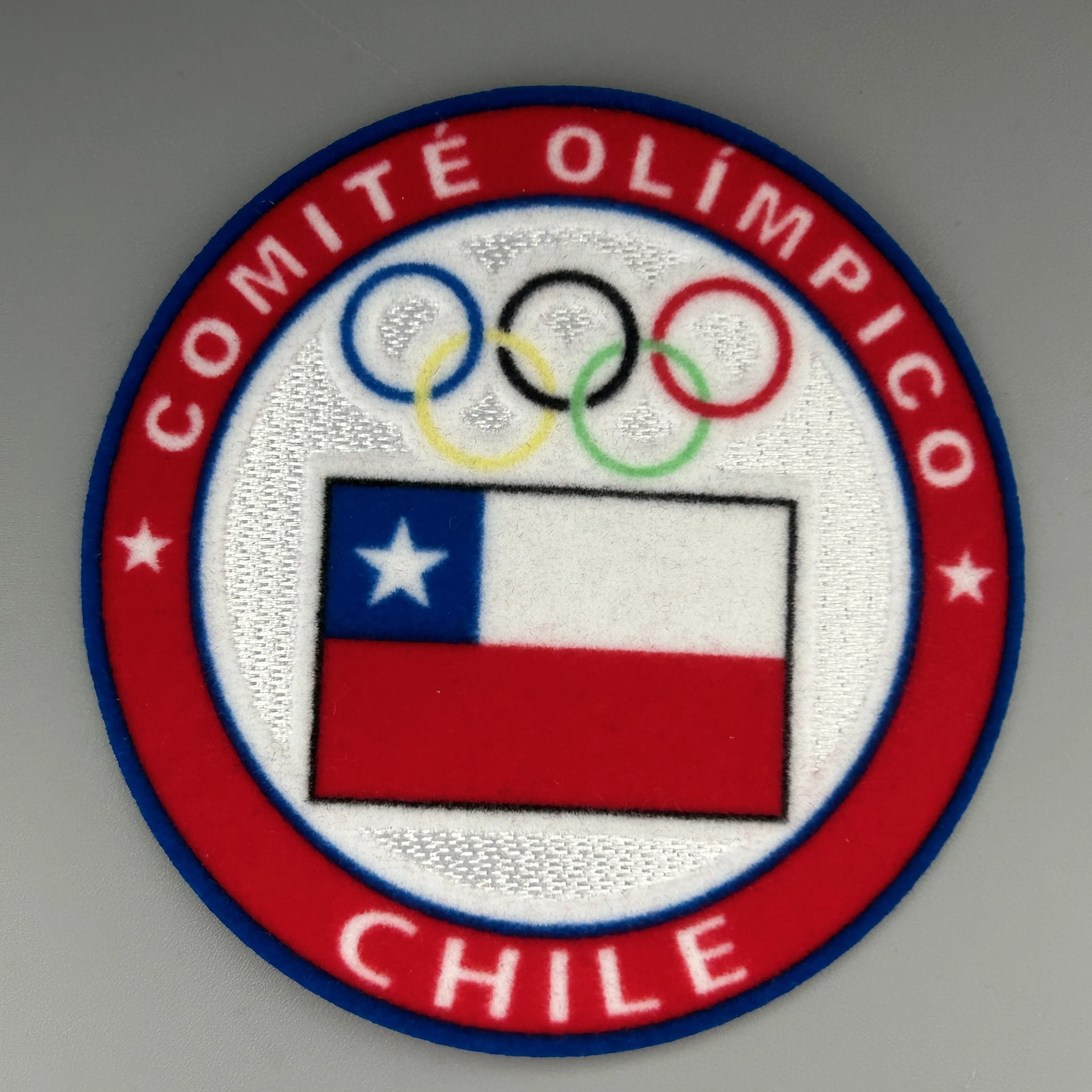 Wholesale Custom Heat Transfer Printing 3d Colorful Sport Club Logo Flocking Patches For Sportswear