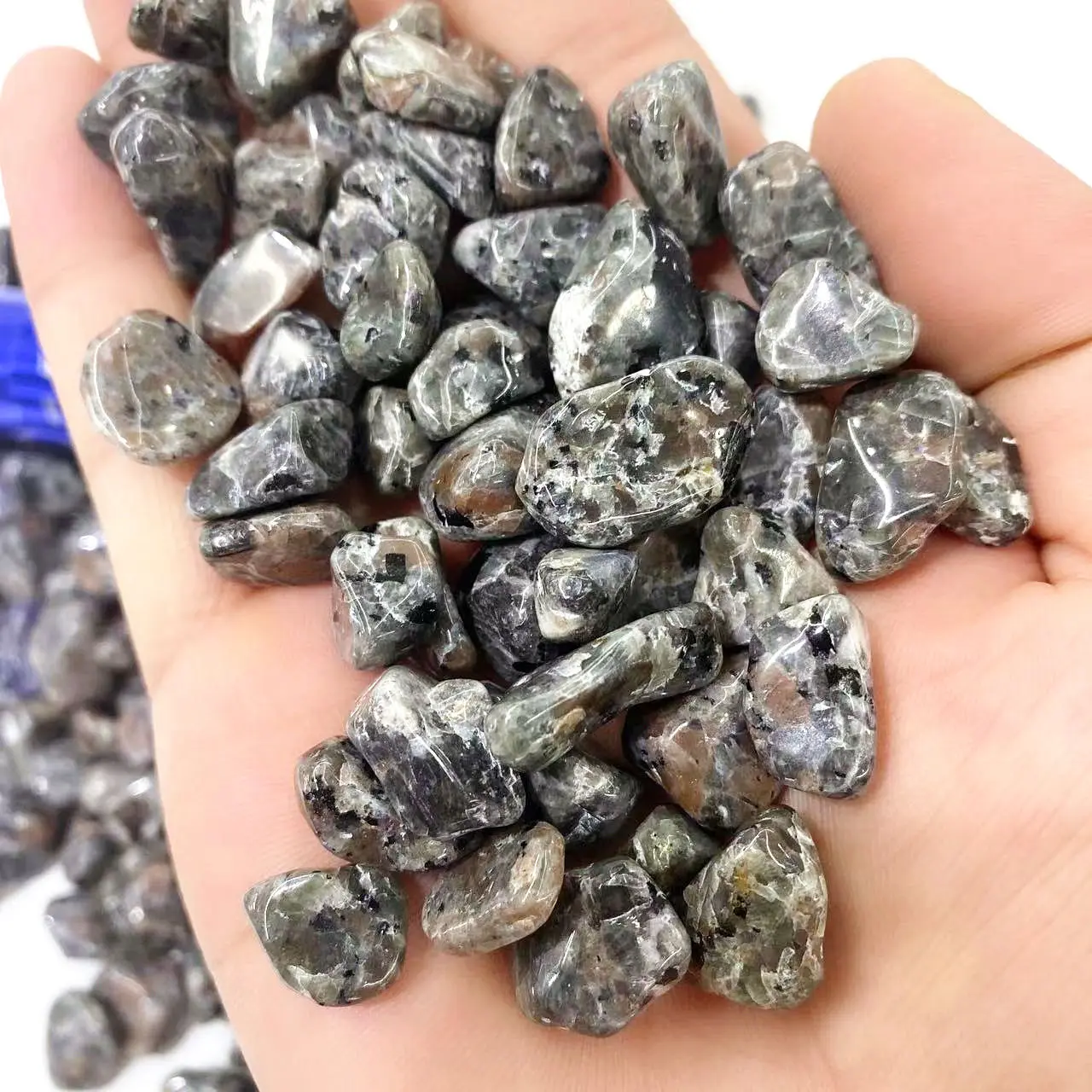 Natural Crystal Healing Stone Energy Quartz Gravel Yooperlite Tumbled Stone for Home Decorate