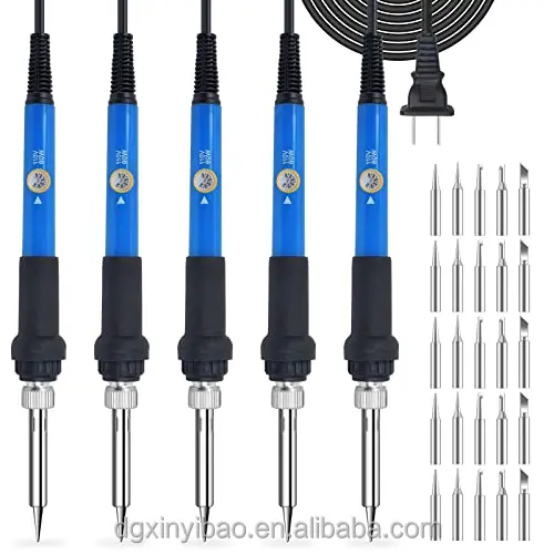 2024 new product Soldering Iron Kits (Pack of 5) Adjustable Temperature 60W Welding Kit with  5 Sets of Soldering Iron Tips