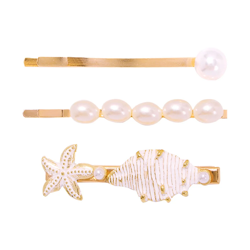 Новинка 2019, модные заколки для волос в виде ракушек для женщин и девушек, корейские заколки для волос, аксессуары, наборы заколок для волос с искусственным жемчугом