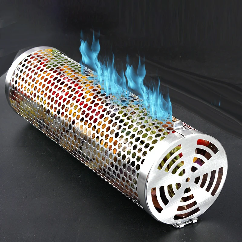 360 Degree Rotation Stainless Steel Barbecue BBQ Grilling Basket