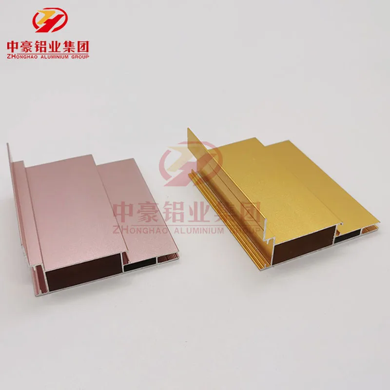 Customise aluminium profiles for windows and door hardware from zhonghao aluminium  Electrophesis Champagne surface treatment