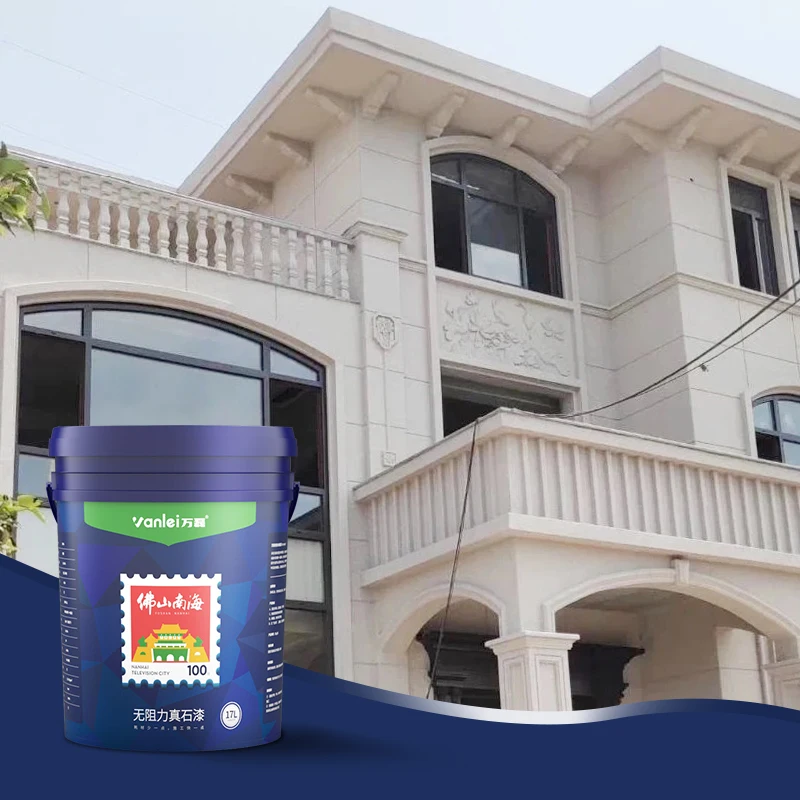 Wanlei Most Popular Coarse Stone Texture Finish Spray Paint Natural Stone Sand Wall Paint