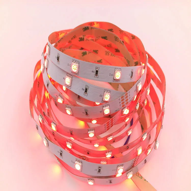 12v 24v 5050 RGB LED Strip LED Tape 30 60 120 leds/m 1m 5m 10m Smart Strip Lights