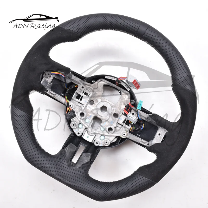 Perforated Leather with Italy Al.cantara Custom Steering Wheel For FORD MUSTANG 2018+