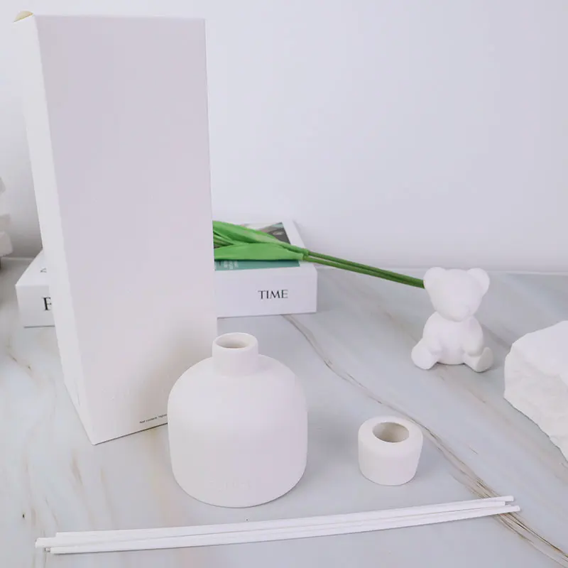 Raymeel 150ML Reed Diffusers for Home Aroma Fragrance Diffuser Ceramic Reed Diffuser Bottle White Bottle with Replacement