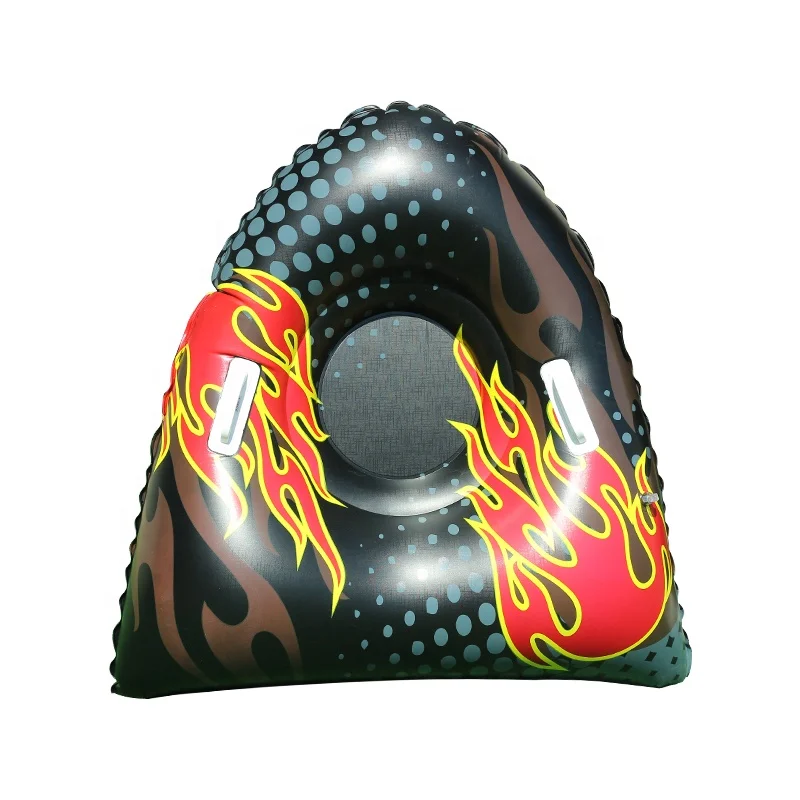 Winter PVC Wholesale Inflatable Plastic sled toys custom towable sledding equipment Hard Bottom Sledge Triangle Snow Tubes Sled