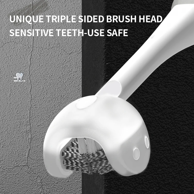 Three Sided Toothbrush Complete Cover Toothbrush Complete Teeth Gum Care Angle Clean Triple Sided Bristle Toothbrush