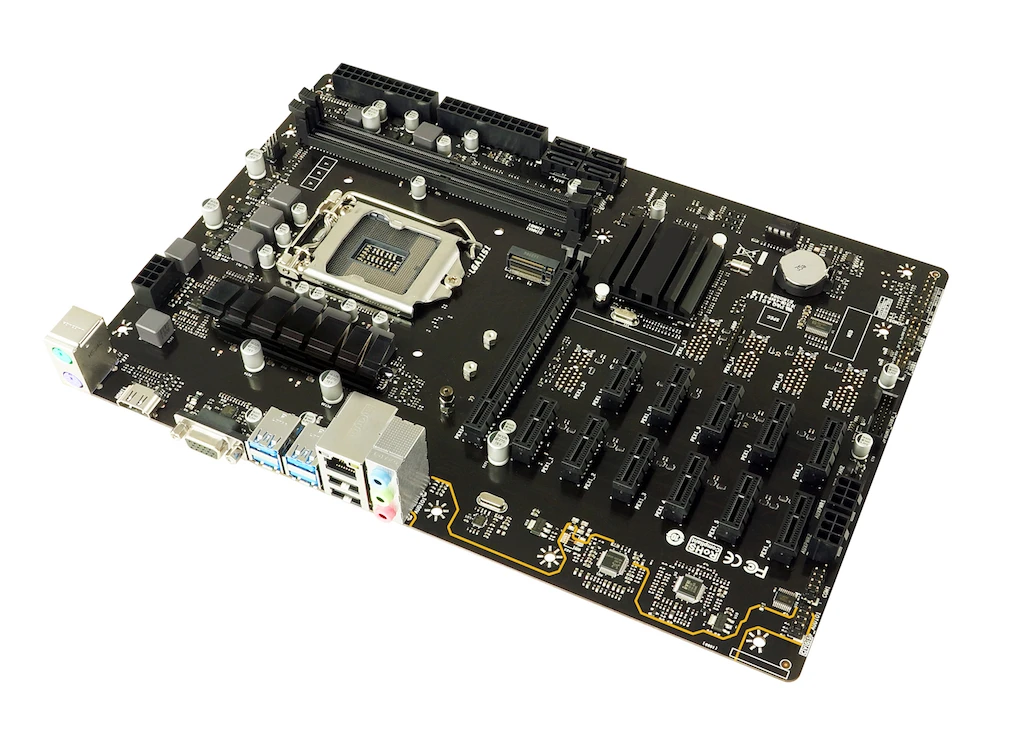 TB360-BTC PRO Материнская плата 12 GPU компьютера добычи Рог материнская I8 I9 процессор