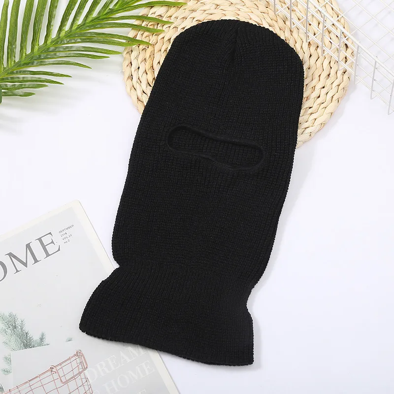 Blank Black Custom Logo print Balaclava beanie embroidery ski mask