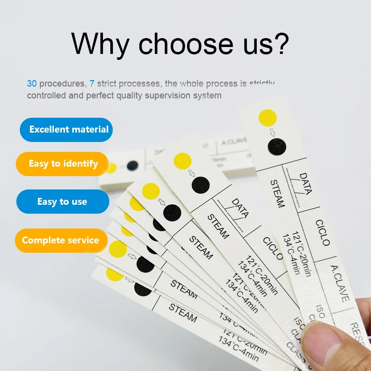 Hot Sale Type Class 6 Steam Disinfection  Autoclave Chemical Indicator Strip For Hospital