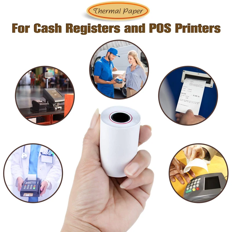 BPA Free Supermarket Receipt Tape 48gsm Pure Wood Pulp Pos Cash Register Roll Thermal Paper 57x50mm