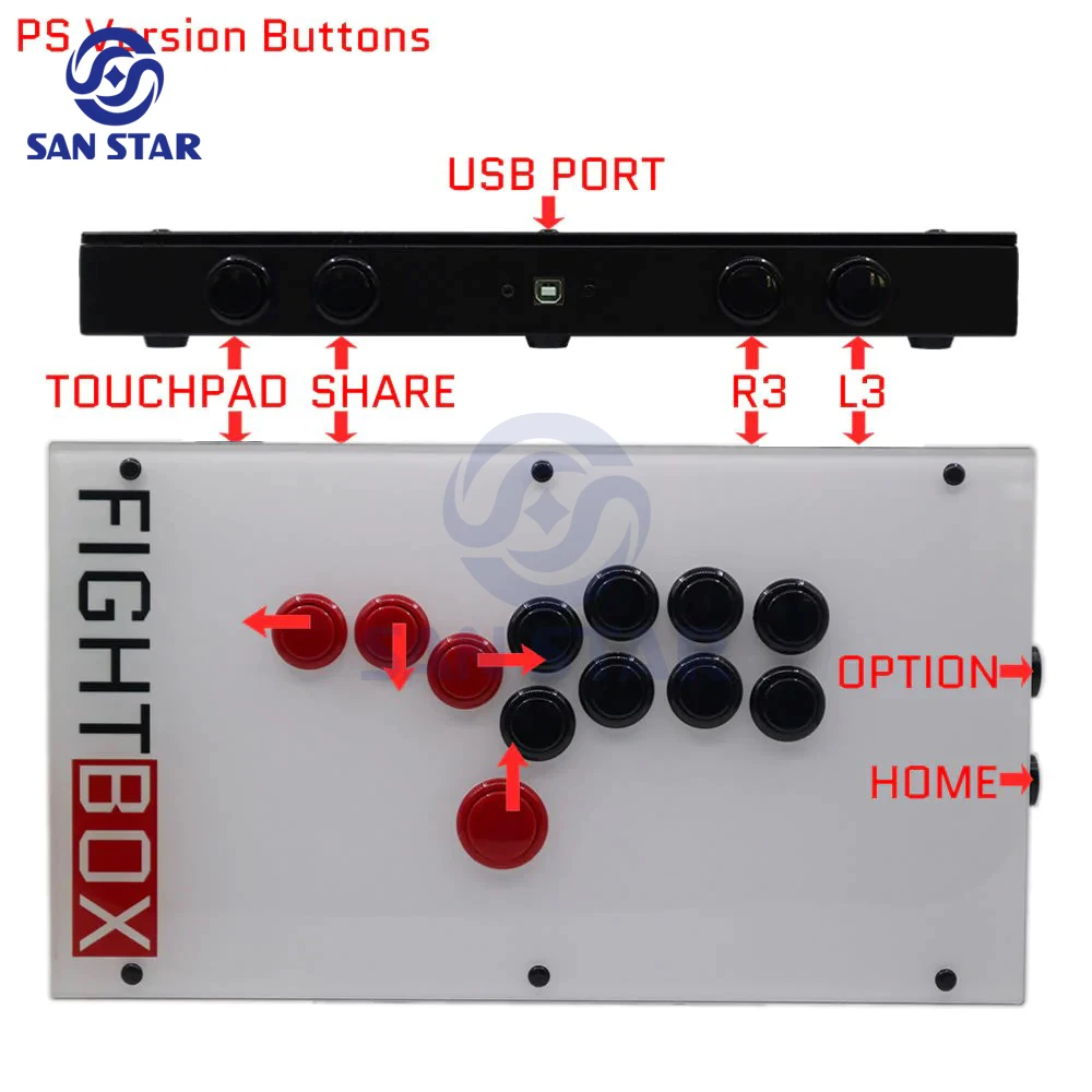 F1-PS5 все кнопки Sanwa OBSF-24 30 Hitbox Fight Stick игровой контроллер аркадный FightBox джойстик для