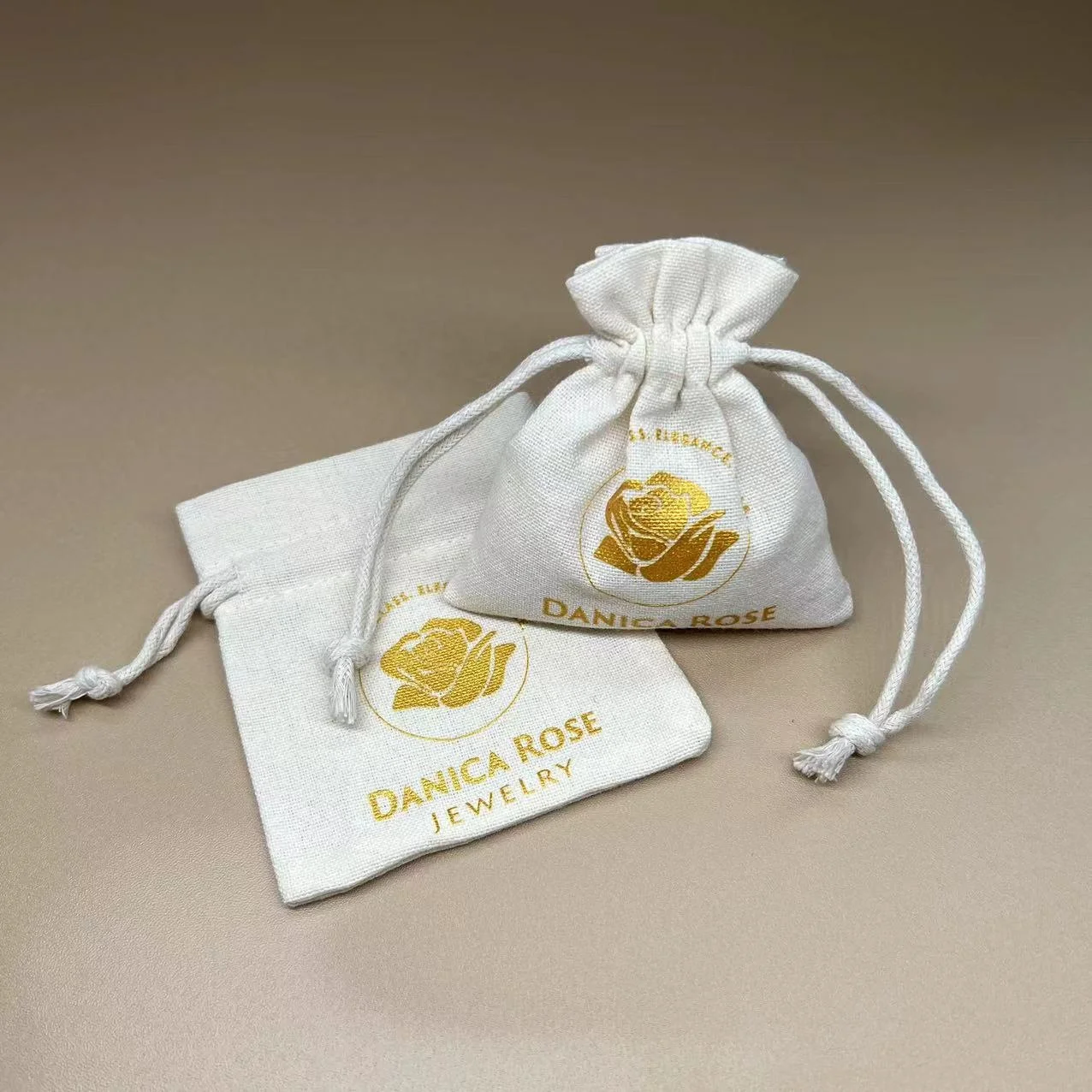 Wholesale Promotional Calico Organic Small Custom Printed Gift Canvas Muslin Pouch Drawstring Cotton Bag Dust Bag for Jewelry