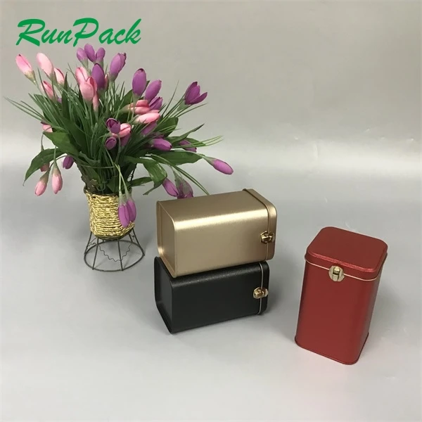 Wholesale Tea Square Cans Sealed Tea Tin Box Metal Storage Box Candy Nut Jar For Food Storage Packing