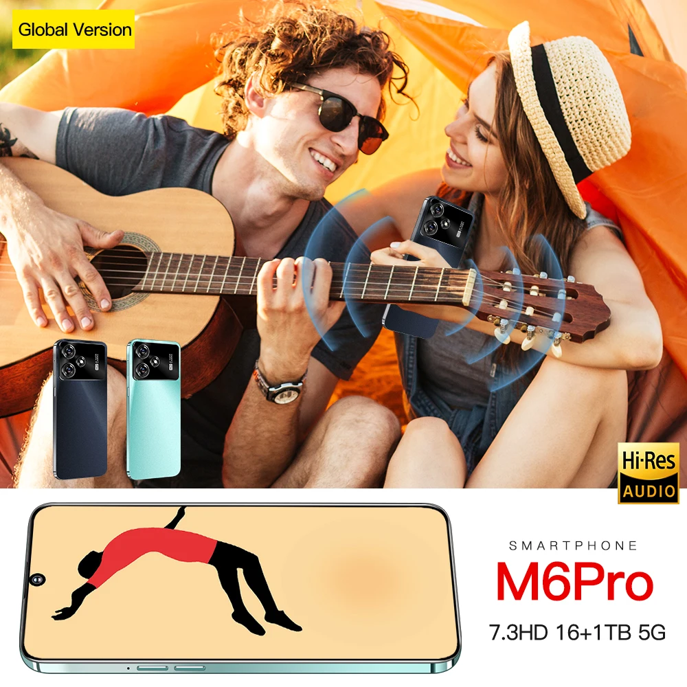 LX-M6 pro U30 16+1TB 7.3inch FHD Display 50MP Front Camera 108MP Rear HD camera smart phone