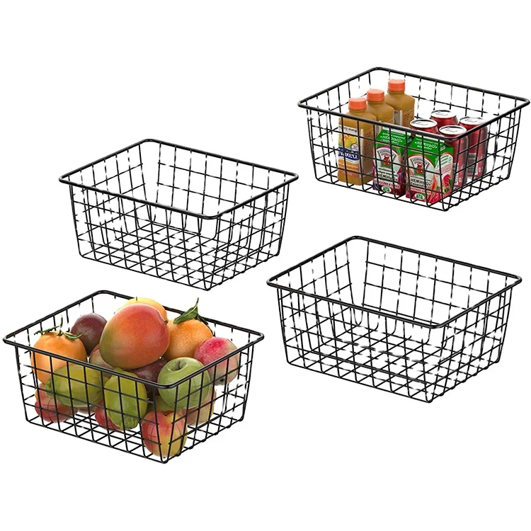 YRMT OEM ODM оптовая торговля скандинавские металлические черные проволочные корзины для хранения косметики фруктов