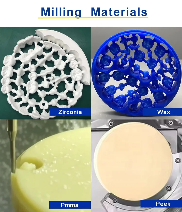 Zotion Dental cad cam system 5 axis milling machine  for zirconia blocks crown and bridge