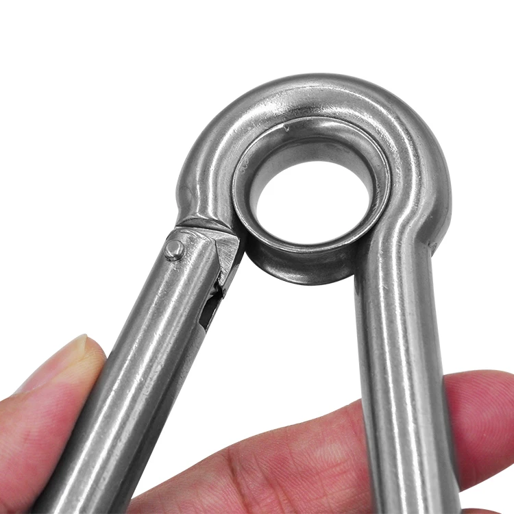 
5*50mm Snap Hook Stamped D-Ring Stainless Spring Steel Climbing Carabiner 