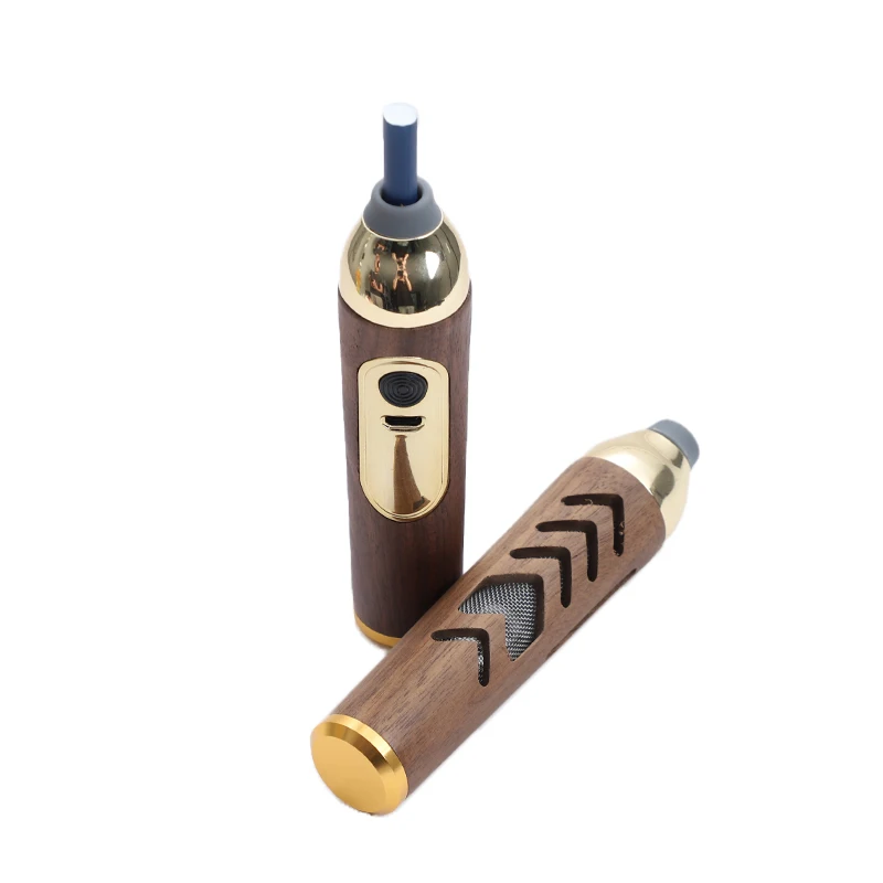 Wholesale New Design Luxury Wooden Car Ashtrays Custom High Quality Portable Rechargeable USB Handheld Ashtray