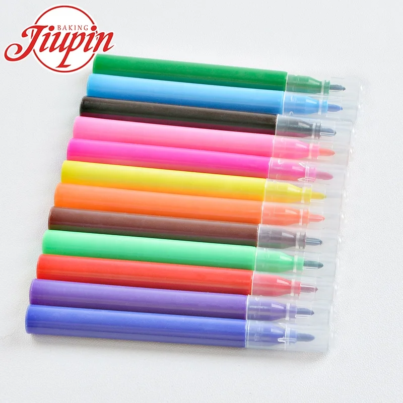 Edible pigment marker food coloring pen edible food pen set edible ink black icing pen cupcakes cookies cakes